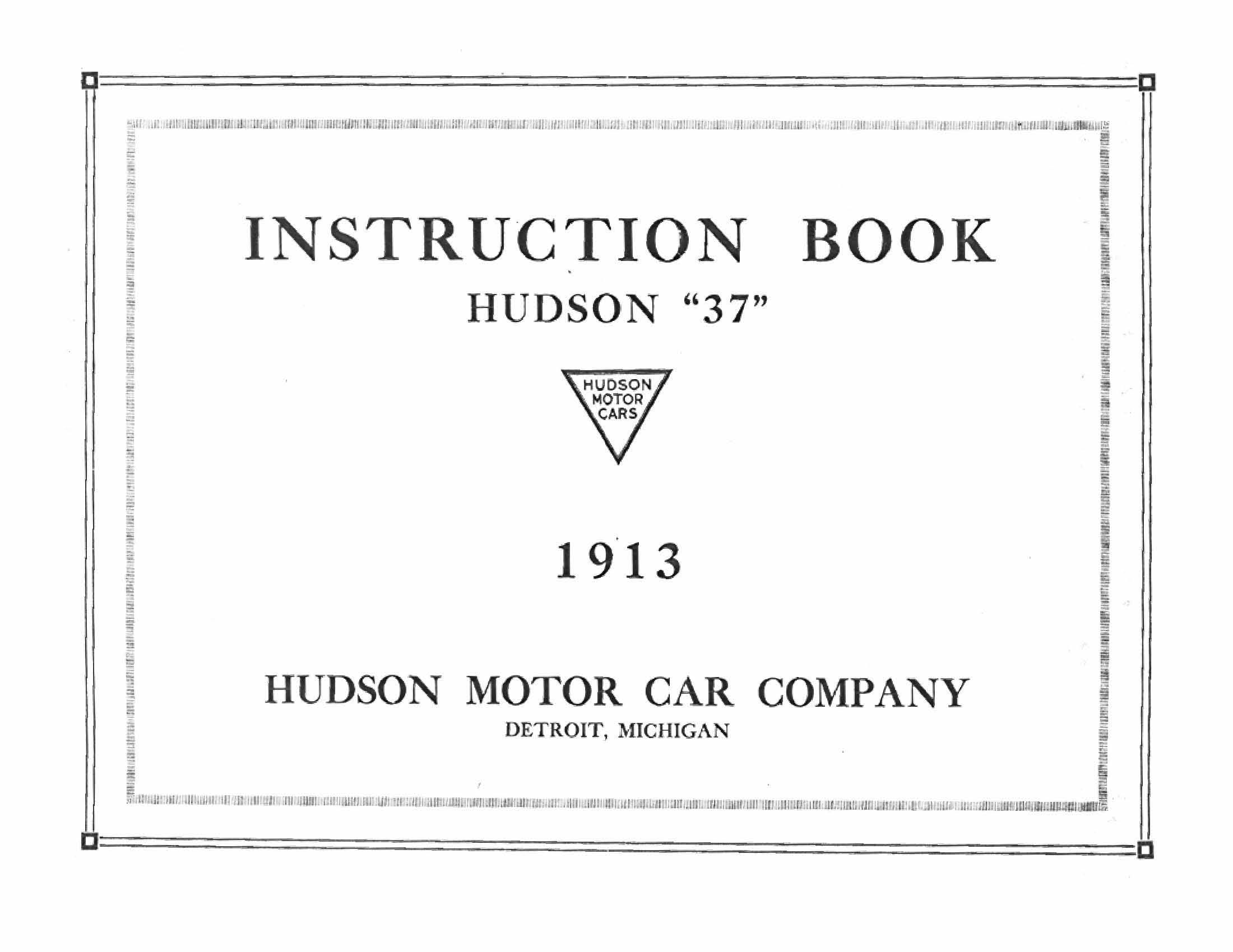 1913 Hudson Instruction Book